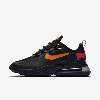 Nike Air Max 270 React - Férfi Utcai Cipő - Fekete/Piros/Világos Szürke/Narancssárga